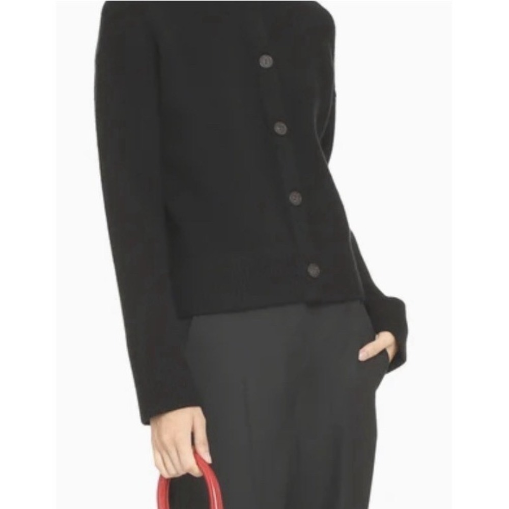 Vince Black Cashmere Wool Crop Cardigan Sweater S Minimalist Clean Girl Neutral